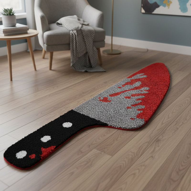 Tapis décoratif en forme de couteau y horreur