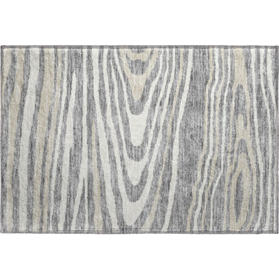 Tapis gris Prisco lavable à la machine de qualité supérieure