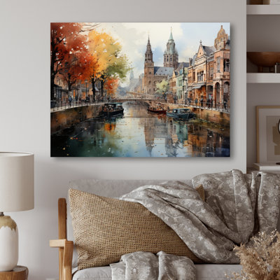 " Beige Canal Urban Reflections Cityscape "