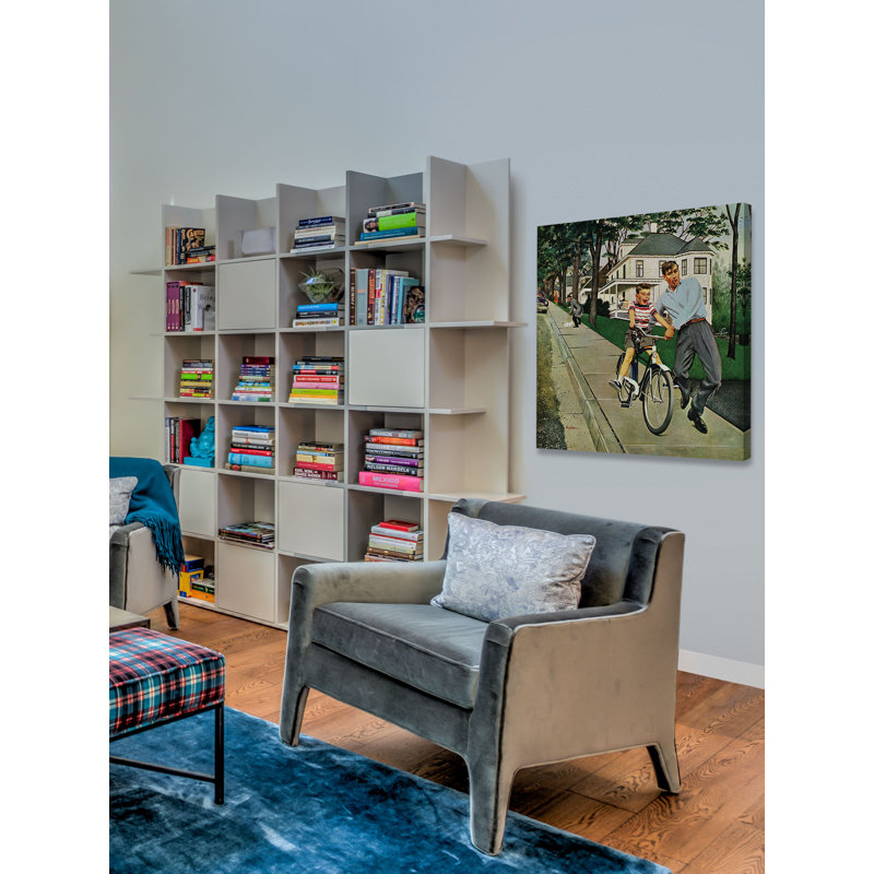 Reproduction d’art sur toile tendue, "vélo de leçons" par george hughes, H 18 po x l 18 po