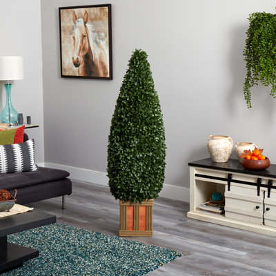 Topiaire buis artificiel 60" dans un pot de fleurs