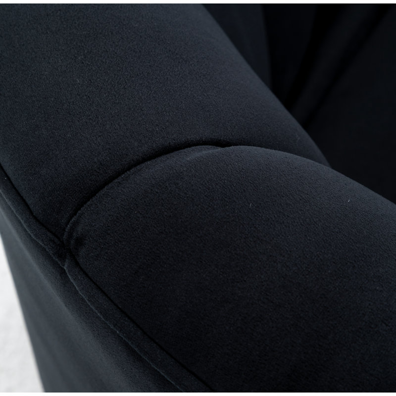 Murrow Velvet Accent Chair, Black Velvet, 2