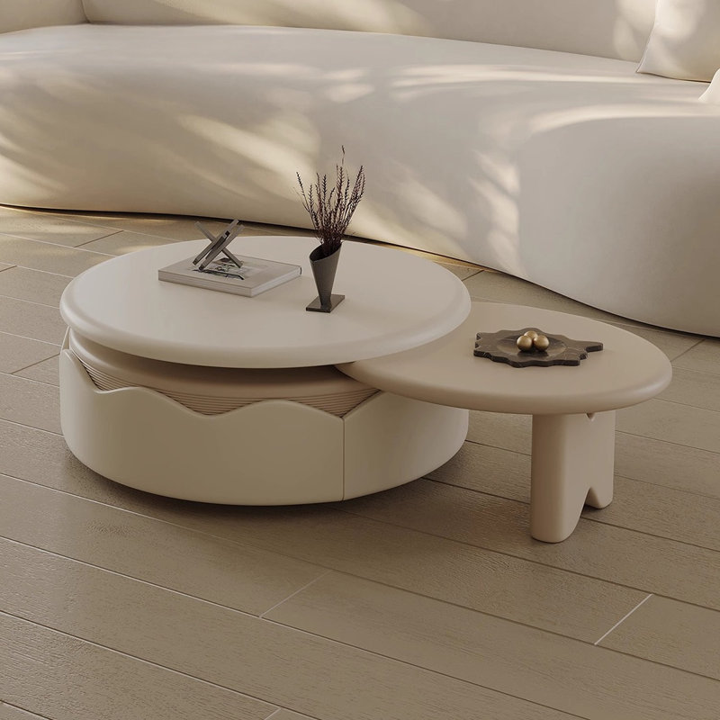 Modern simple cream style coffee table combination