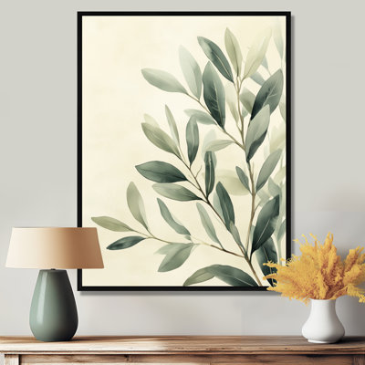 Douce eucalyptus, branche d'olivier II - verdure, art mural
