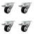 3 Inch SS Maroon Polyurethane Top Plate Caster Set Total Lock Brake SCC-101283021
