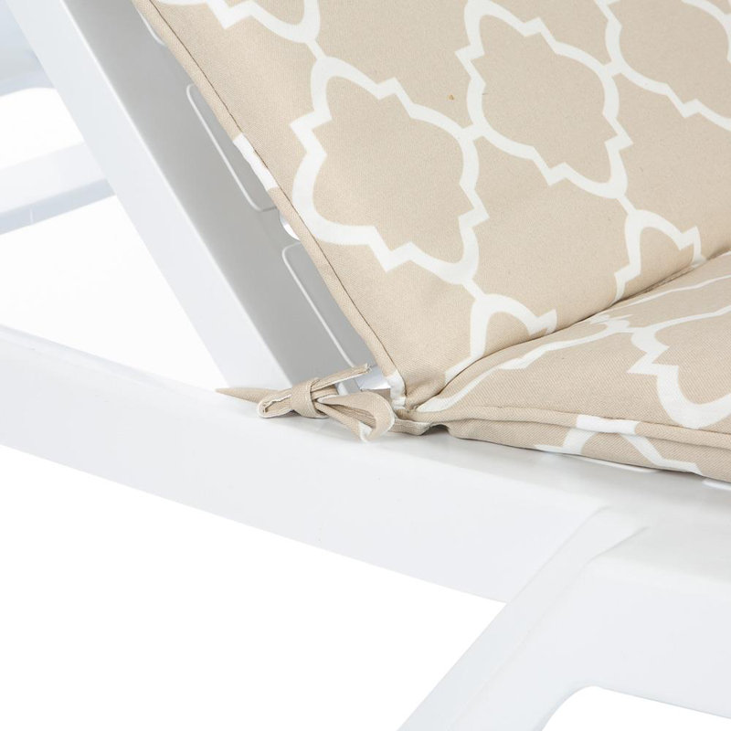Resol - Master Sun Lounger & Cushion, White/Beige