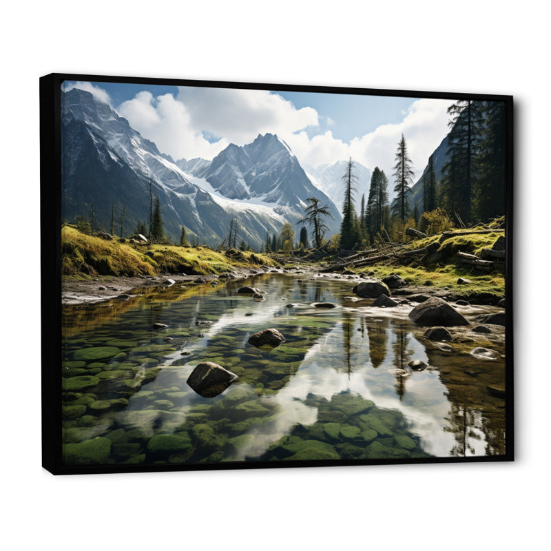 Canada Majestic Wilderness sur toile, H 24 po x l 32 po x P 1 po, Cadre flottant noir
