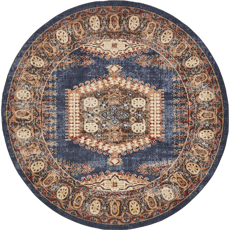 Ulla Oriental Indoor Rug, Round 8'