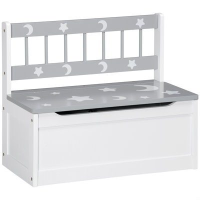 Banc de rangement pour coffre à jouets avec grand intérieur de 27 L, siège de rangement pour enfants avec rangement