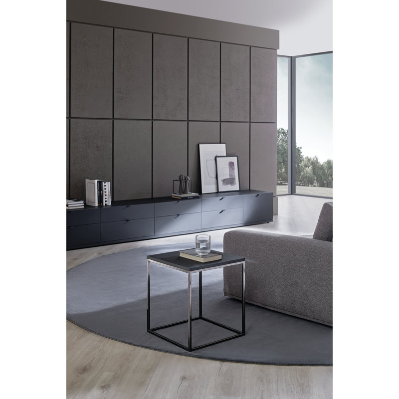 Table de bout avec cadre Honoria, Noir, Chrome