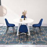 Mercer41 Shenan 5-Piece Round Dining Set, Trestle Round Table With 4 Stylish Chairs