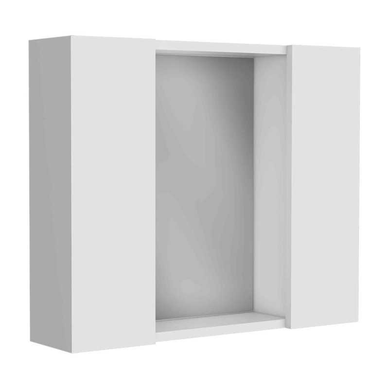 Armoire à pharmacie Artemisa, double porte, miroir, une tablette extérieure - blanc, Blanc