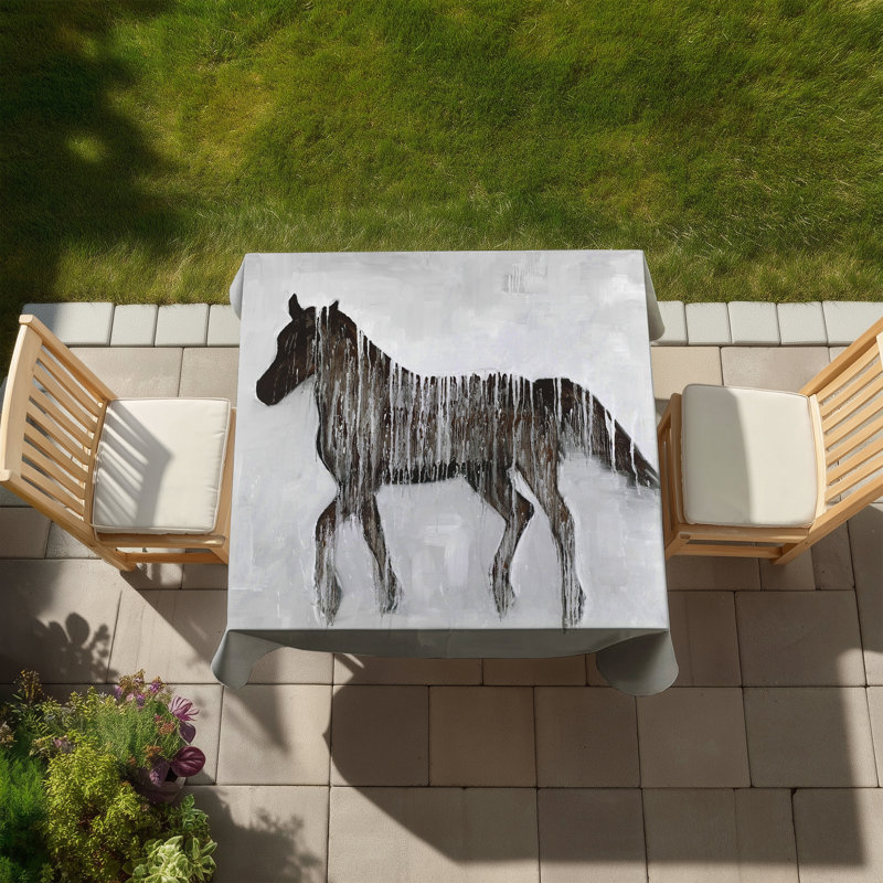 Gambading Abstract Horse Tablecloth | Farmhouse Home Decor