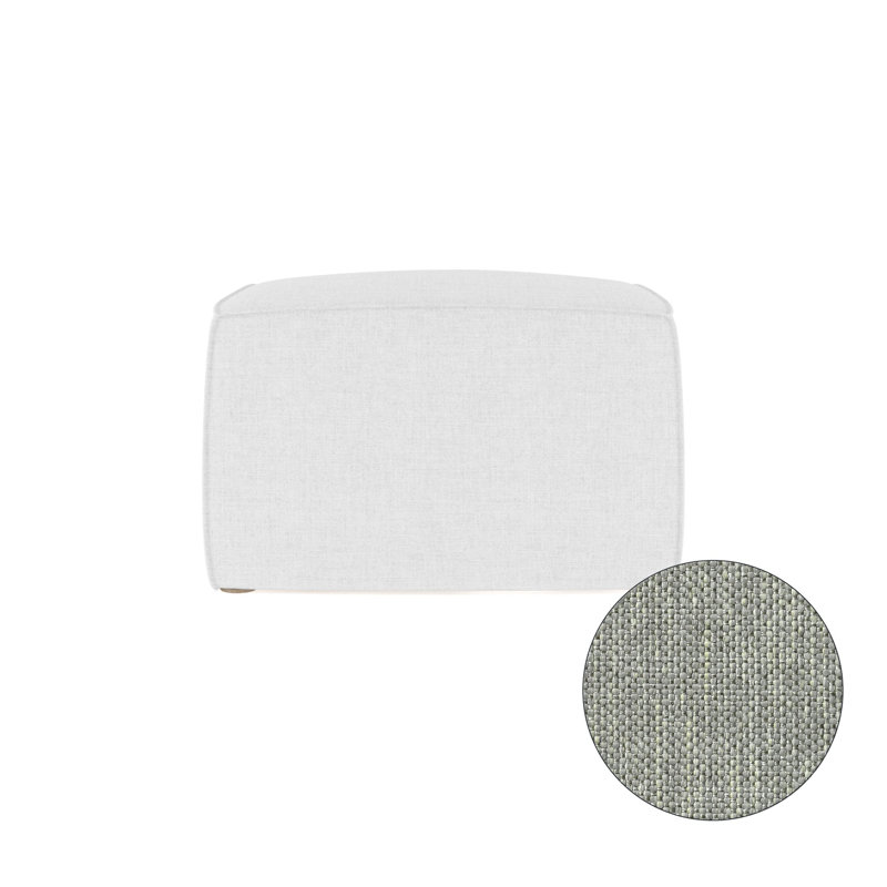 Varick Cube Ottoman, Plush Velvet Oyster, Weathered