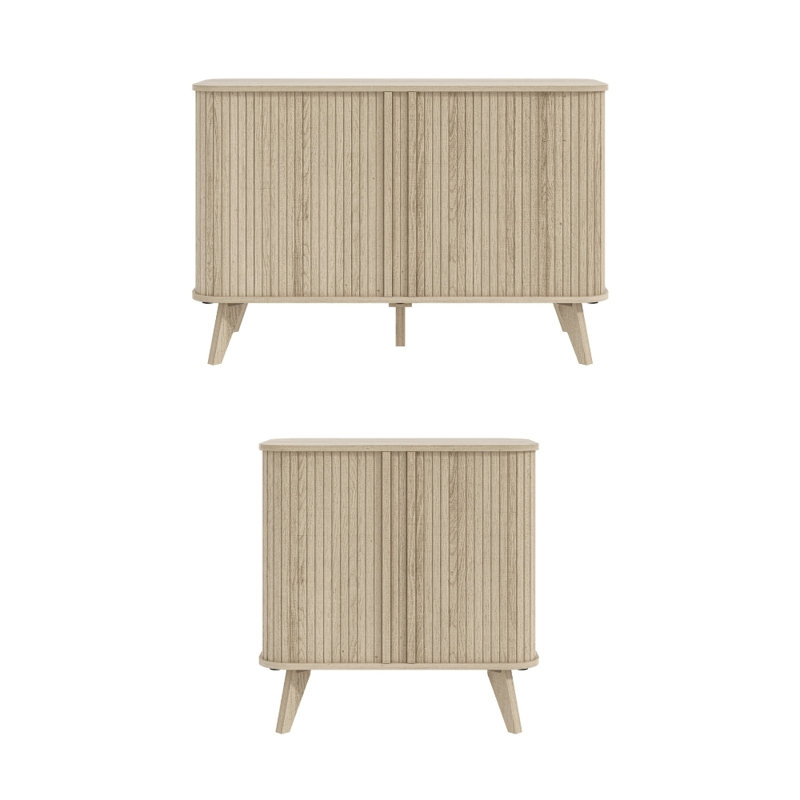 Aurel Modern 4 Door Sideboard, Oslo Oak