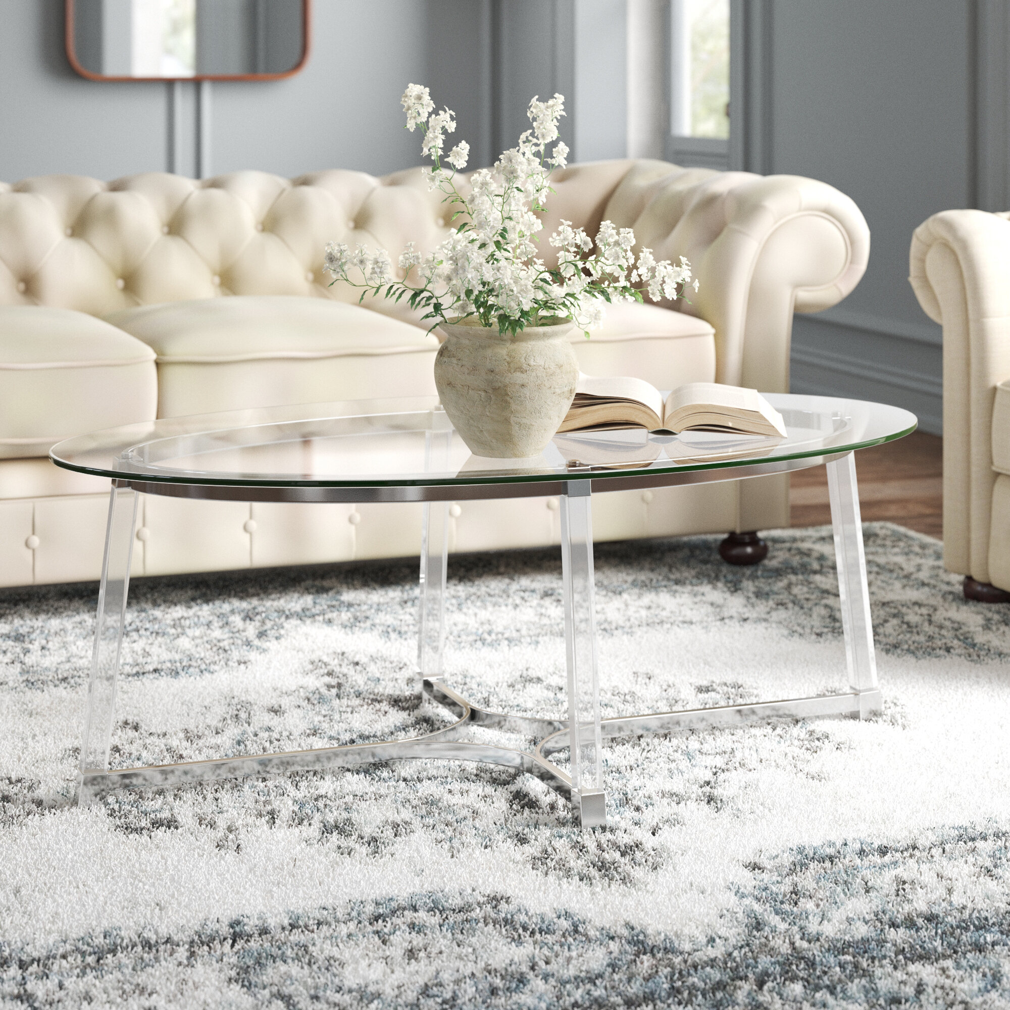 Wayfair lucite deals coffee table