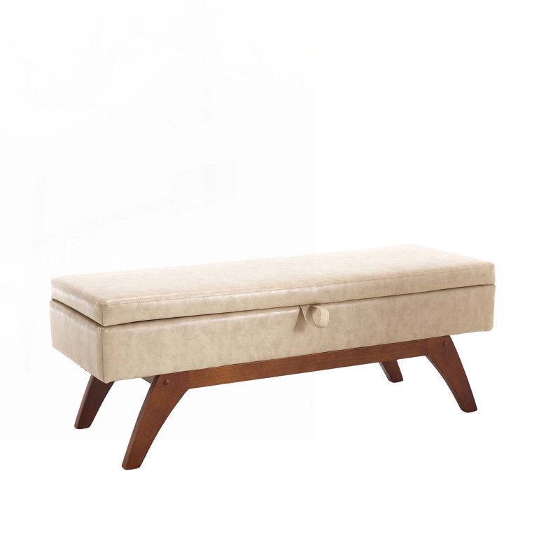 Banc de rangement en similicuir, Chameau