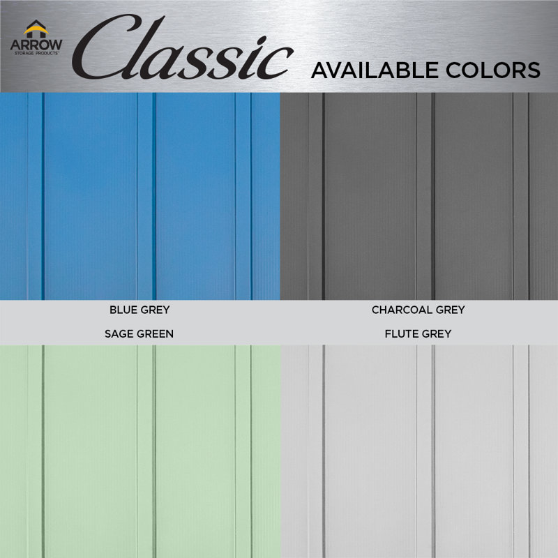 6 ft. x 4 ft. Blue Grey Galvanized Steel Storage Shed