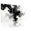 «Abstract Ink Smoke», reproduction d'art sur toile tendue à la main, noir et blanc (ensemble de 3)-119626198