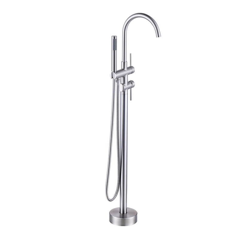 Floor Tub Spout with Diverter, Brushed Nickel