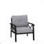Ensemble de 2 fauteuils en métal toutes saisons, structure noire avec coussins gris-1595101587-1595101586