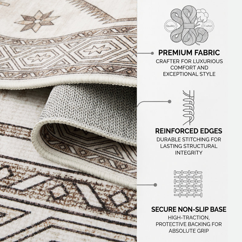 Cashmere Machine Tufted Area Rug ( Low-Pile Traditional), Rectangle 60 x 110 cm