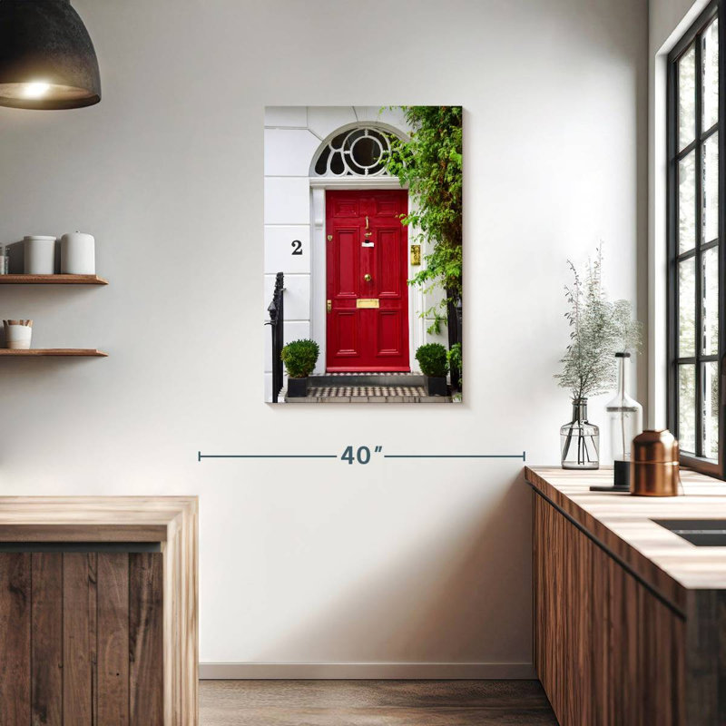 Lilie Red Georgian Door, 36" H x 24" W