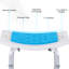 Tabouret de douche réglable à 6 niveaux pour personnes âgées, blessées et enceintes - antidérapant, bleu, chaise de construction en aluminium et 6 niveaux, preuve, bleu