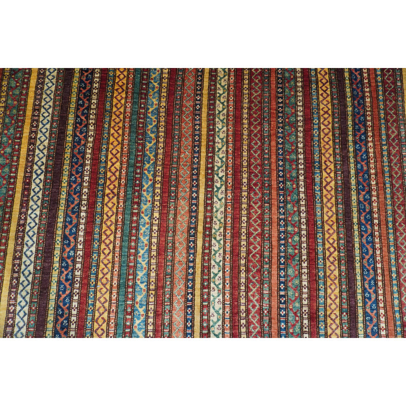 Aryana Wool Striped Area Rug in Red