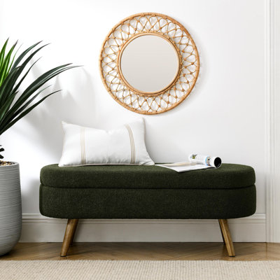 Modern Oval Upholstered Storage Bench