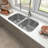 Sinber 32" x 18" Undermount Double Bowl Kitchen Sink with 18 Gauge 304 Stainless Steel Satin Finish