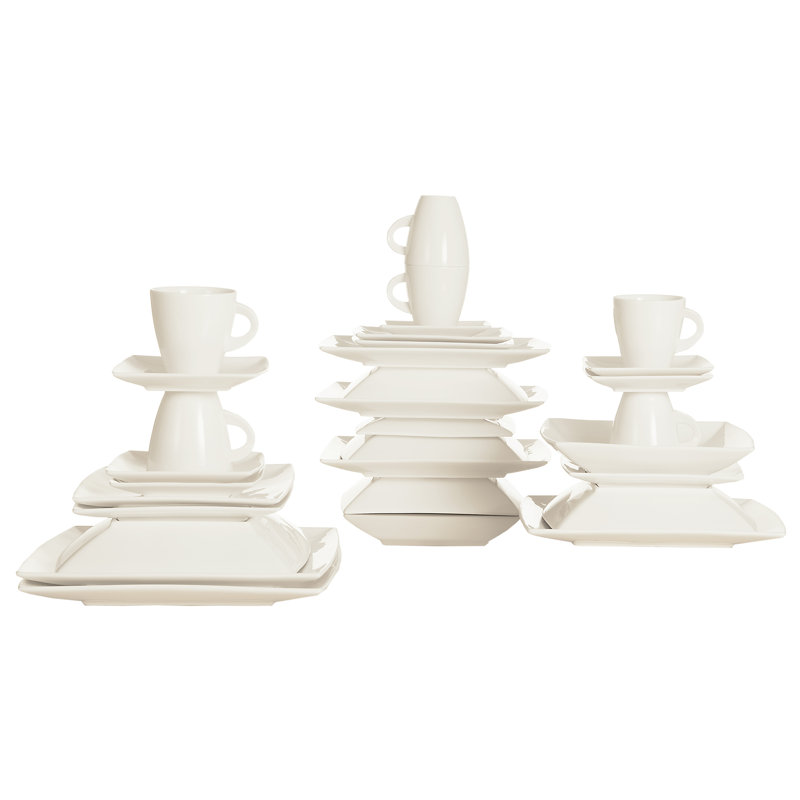 East Meets West Piece Porcelain China Dinnerware Set - Service for 6