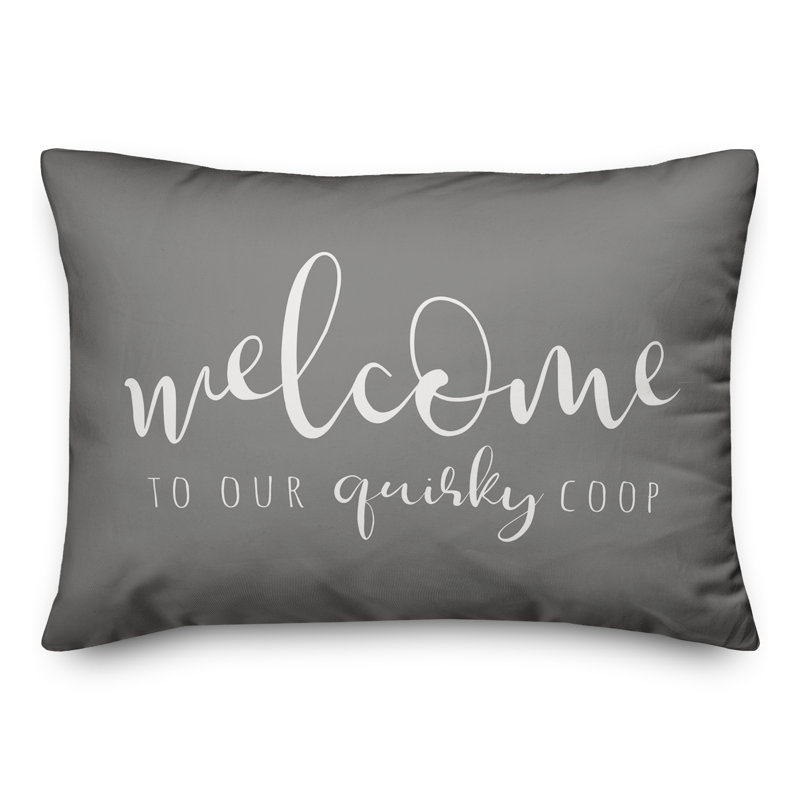 Coussin décoratif intérieur / extérieur en polyester , H 14 po x l 20 po, Gris