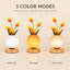Lampe de table fleur de tulipe orange, lumière DEL à commande tactile 3 couleurs avec chargeur USB, veilleuse romantique