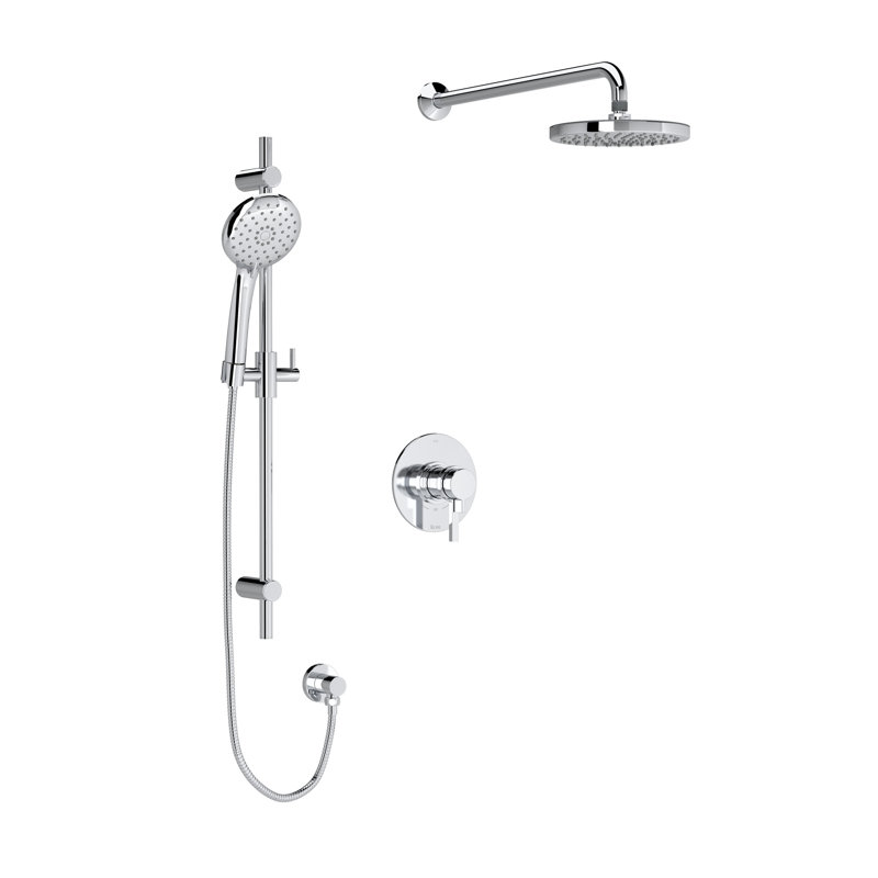 Système de douche complet avec valve brute, Chrome poli