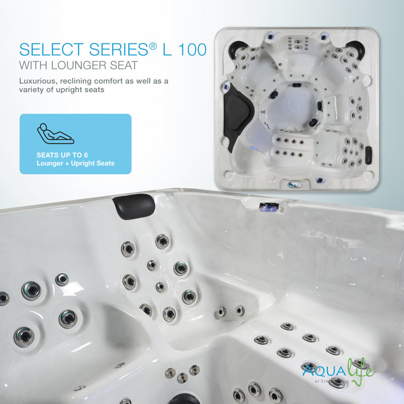 Select Series® 6-Person 100-Jet Lounger, Steps included, Hot Tub with Ozonator