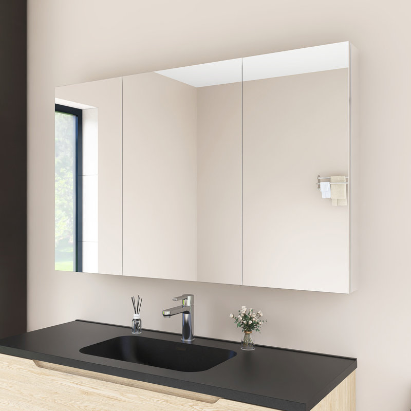 Pharmacie rectangulaire avec miroir, H 30 po x l 48 po x P 4,81 po