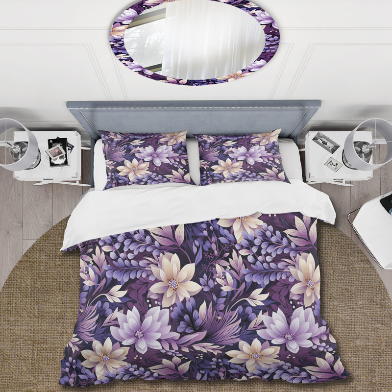 Purple Persian Paisleys III - Ensemble de housse de couette à motif cachemire