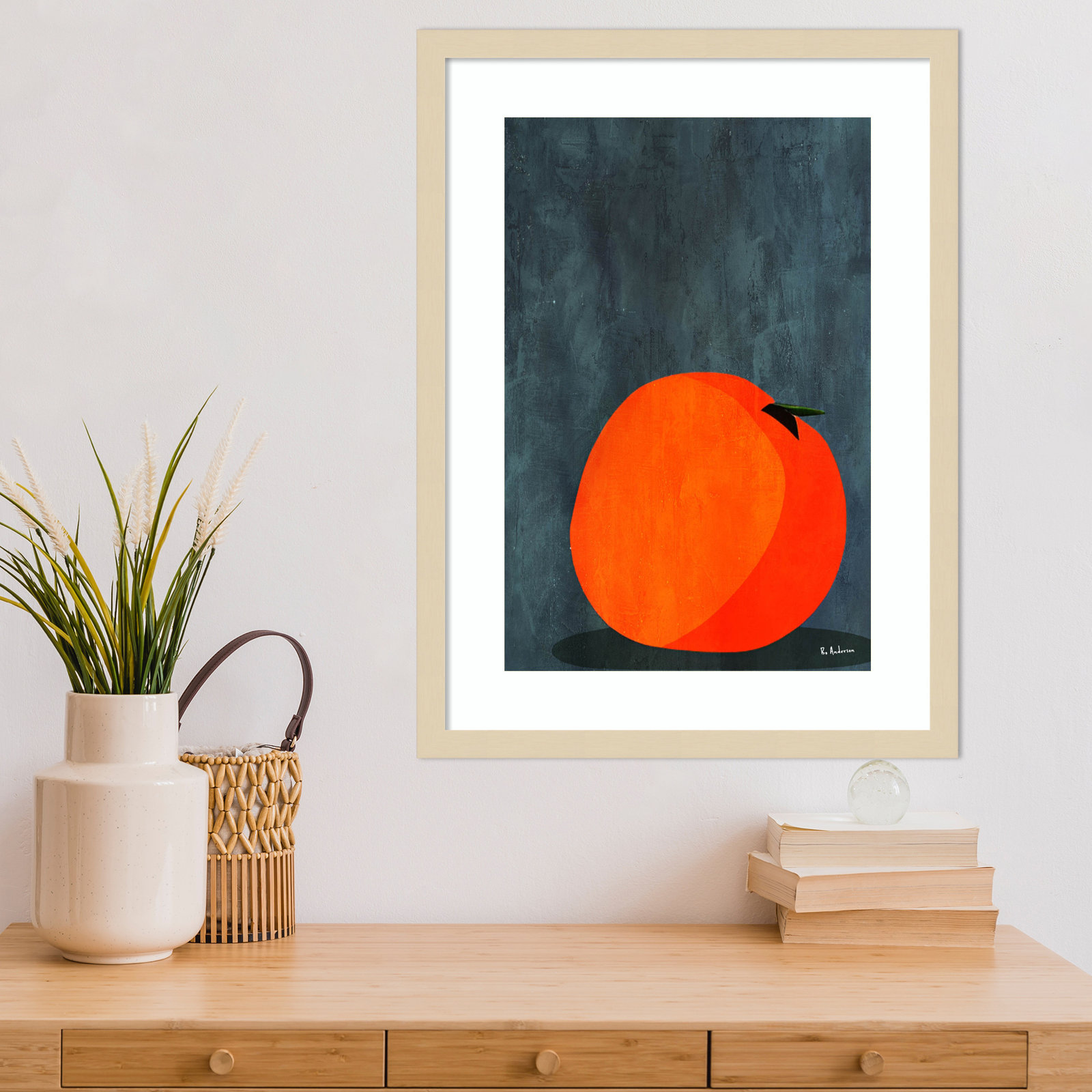 Calmly Sleeping Apple Print, Brown, 23" H x 17" W