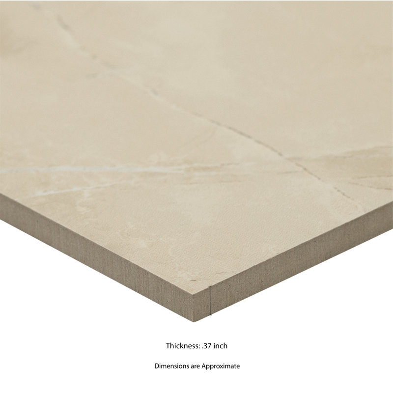 Sonoma 12 in. x 24 in. Polished Porcelain Stone Look Floor and Wall Tile, Cameo