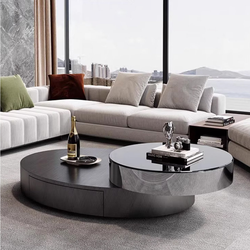 Table basse pivotante à miroir Minimalist, Gris