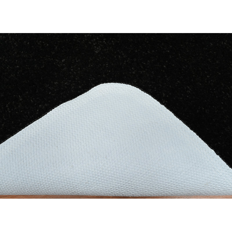Monarrez Nylon Bath Rug with Non-Slip Backing, 17"W x 24"L, Black