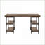 Bureaux, bureau industriel en bois d'ingénierie à structure métallique avec 4 tablettes ouvertes Finition récupérée grise, l 60 po x P 28 po x H 30 po | Gris | Bois