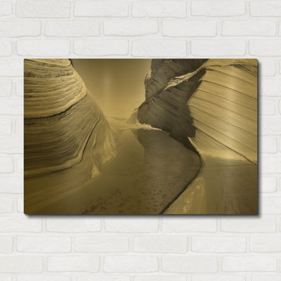 'Sandstone Formation' By PhotoINC Studio Gold Metal Wall Art, 36" x 24"