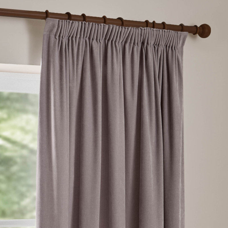 Heavy Chenille Room Darkening Curtain Panel Pair, 168cm Width x 229cm Drop