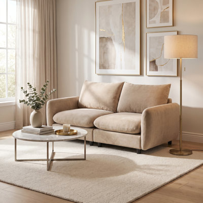 2 Seats Modular Sectional Velvet Sofa Corner Chair Sofa Couch, 69 Inch
