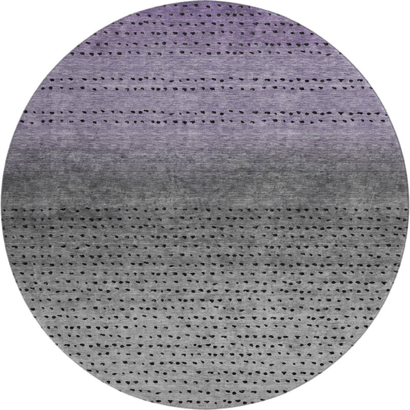 Premium Machine Washable Ansley Abstract Rug, Round 8'