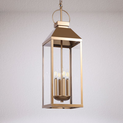 4-Light Modern Gold/Black Outdoor Pendant Light