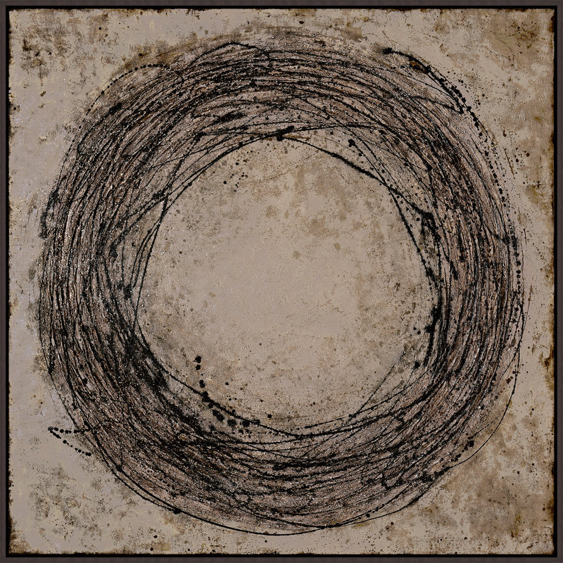 «Hollow Sound (Glitter)» par Beverly Fuller, peinture sur toile à cadre flottant, Image au pinceau gel
