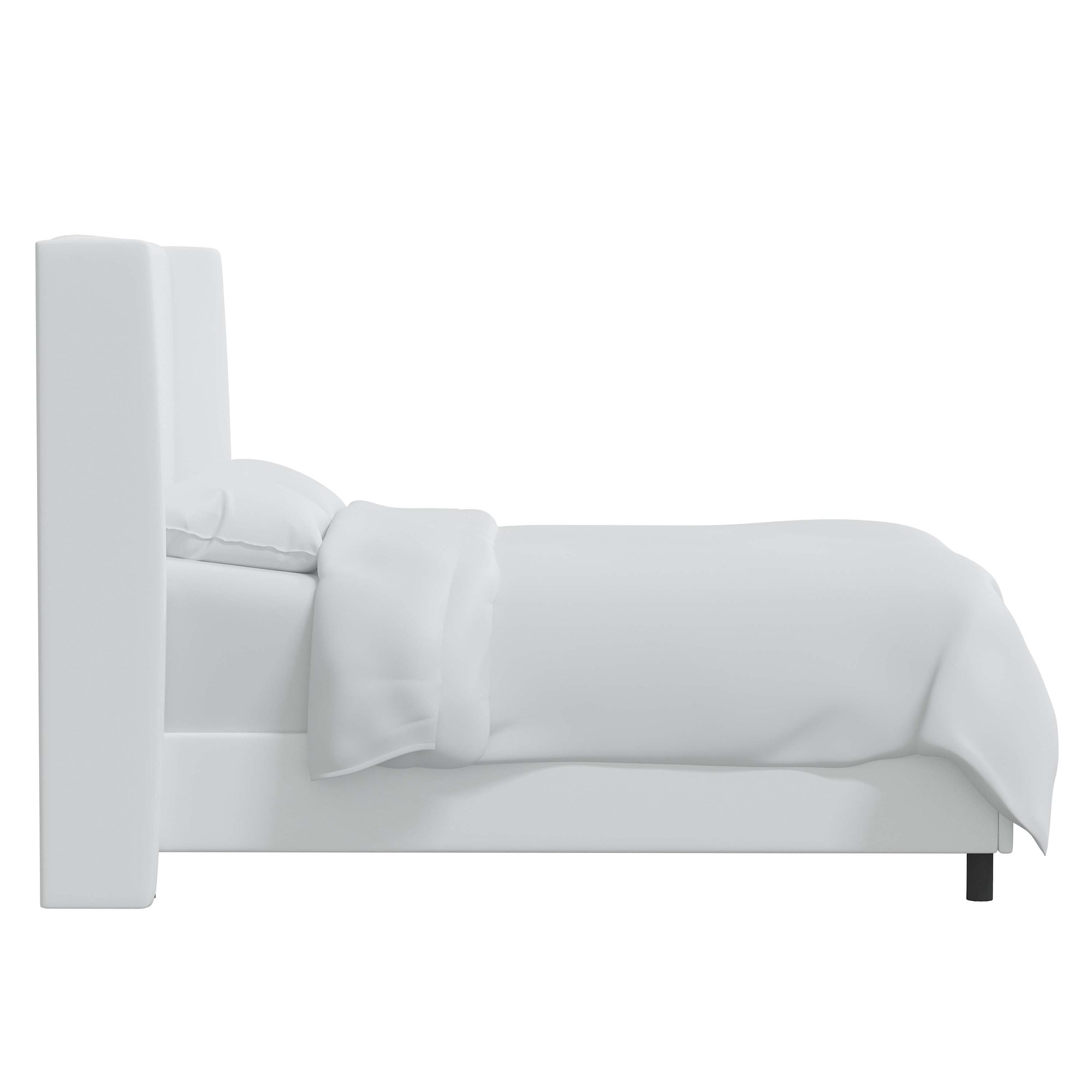 Tilly Upholstered Bed, California King, White Performance Twill